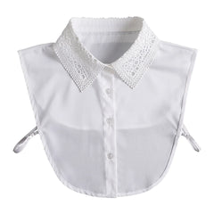 Fashion 2025 Front Tie White Fake Collar for Women Stand Detachable Collar Fake Girls Vintage Lace Ladies False Blouse Collar
