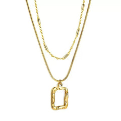 Stainless Steel Heart-shaped Pendant Necklace Metal Waterproof Jewelry For Women