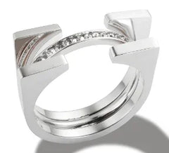 Stainless Steel Ring for Women Inlaid Zircon Rings Waterproof Romantic Fashion Jewelry