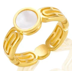 Stainless Steel Ring for Women Inlaid Zircon Rings Waterproof Romantic Fashion Jewelry