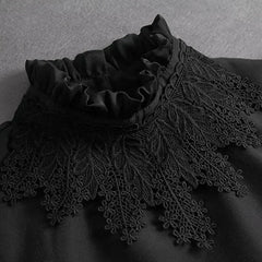 Fashion 2025 Front Tie White Fake Collar for Women Stand Detachable Collar Fake Girls Vintage Lace Ladies False Blouse Collar