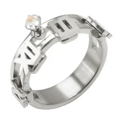 Stainless Steel Ring for Women Inlaid Zircon Rings Waterproof Romantic Fashion Jewelry