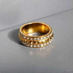 Stainless Steel Ring for Women Inlaid Zircon Rings Waterproof Romantic Fashion Jewelry