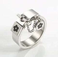 Personality Round Beads Ring Band Small Clear Crystal Zircon Waterproof Stainless Steel Rings Simple Granular Fine Jewelry