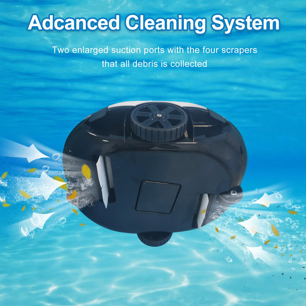 Cordless Robotic Pool Cleaner 80㎡ Working Area Full Automatic Robotic Pool Cleaner Self-Parking Pool Vacuum Cleaner Robot