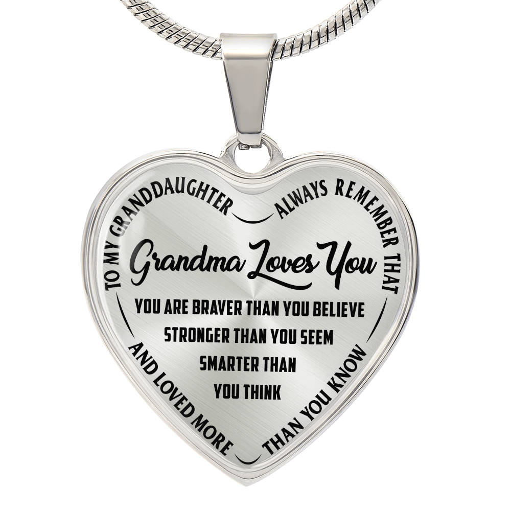 Personalised Grandma Gift – Heart Necklace for Grandmother from Grandchildren