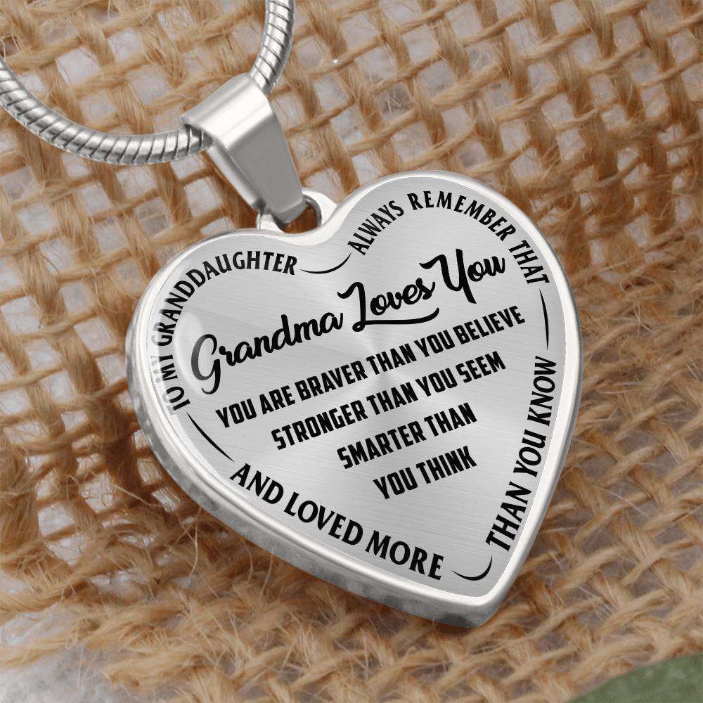 Personalised Grandma Gift – Heart Necklace for Grandmother from Grandchildren