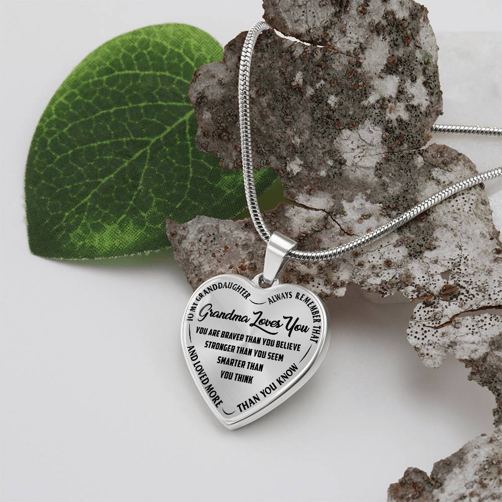 Personalised Grandma Gift – Heart Necklace for Grandmother from Grandchildren