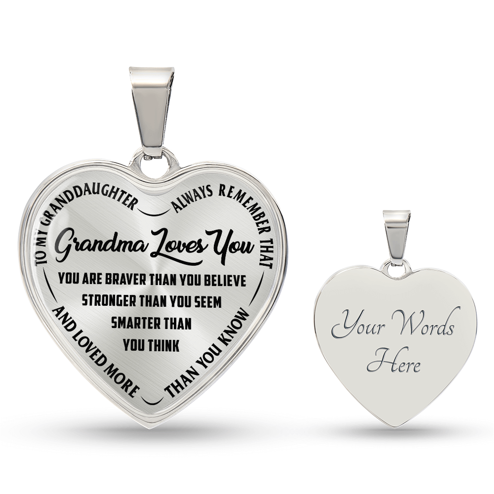 Personalised Grandma Gift – Heart Necklace for Grandmother from Grandchildren