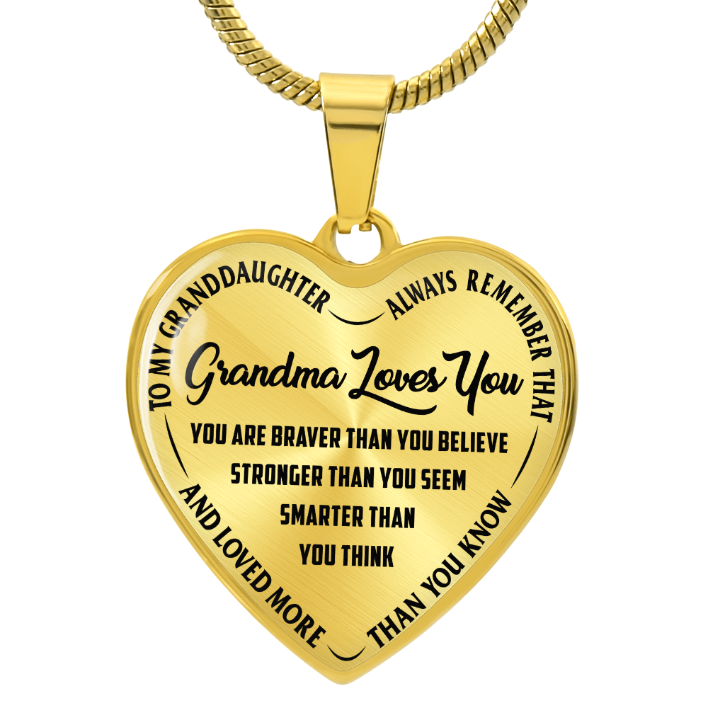 Personalised Grandma Gift – Heart Necklace for Grandmother from Grandchildren