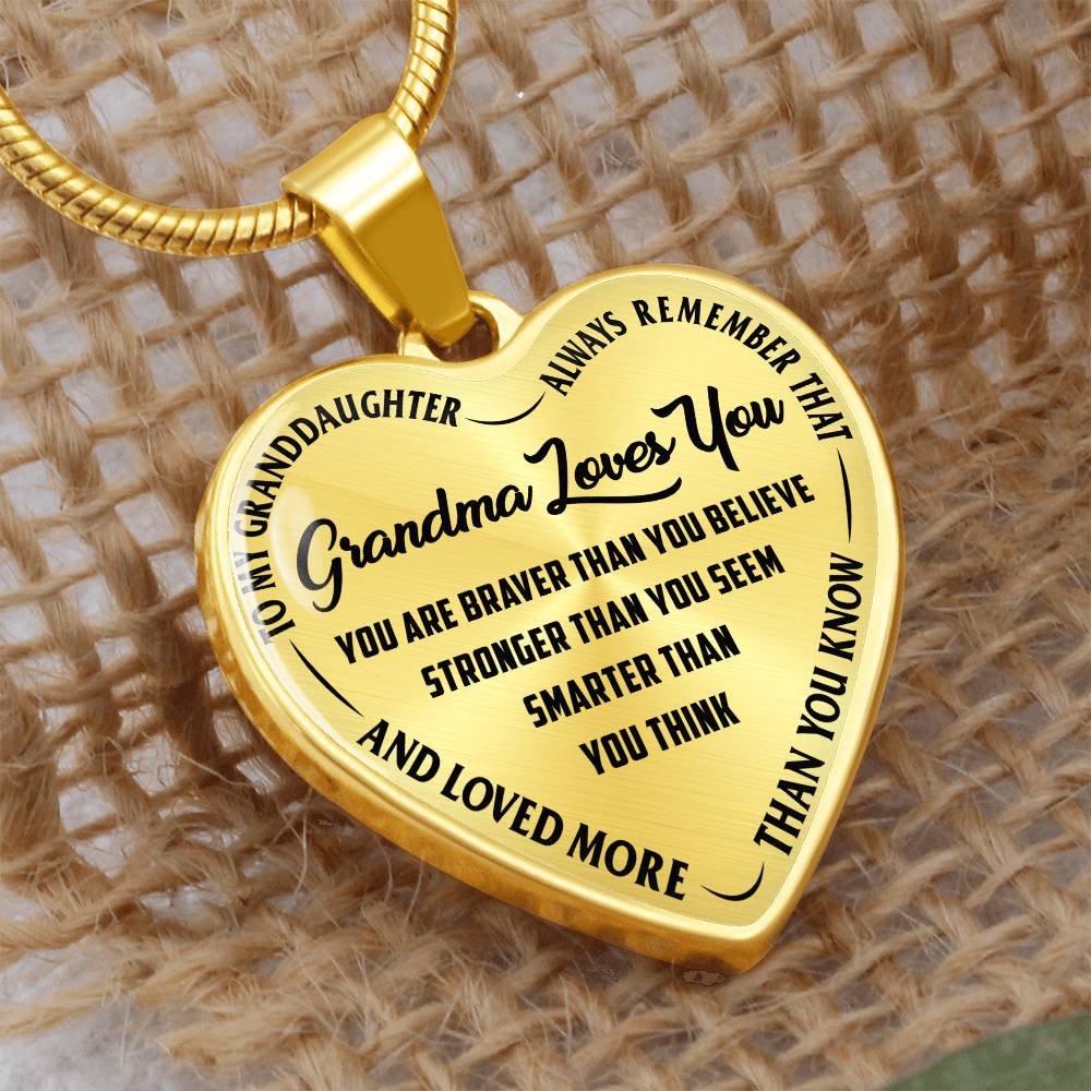 Personalised Grandma Gift – Heart Necklace for Grandmother from Grandchildren