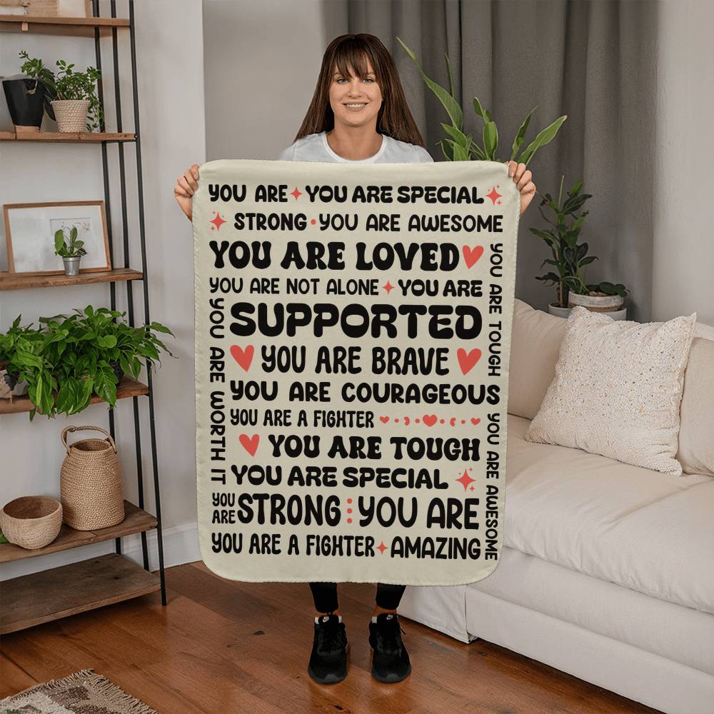 Personalised Daughter Gift – Cosy Sherpa Fleece Blanket with Loving Message from Mum
