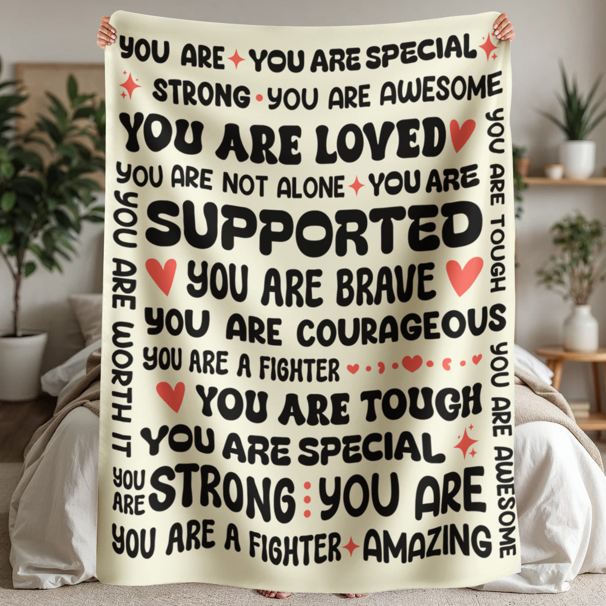 Personalised Daughter Gift – Cosy Sherpa Fleece Blanket with Loving Message from Mum