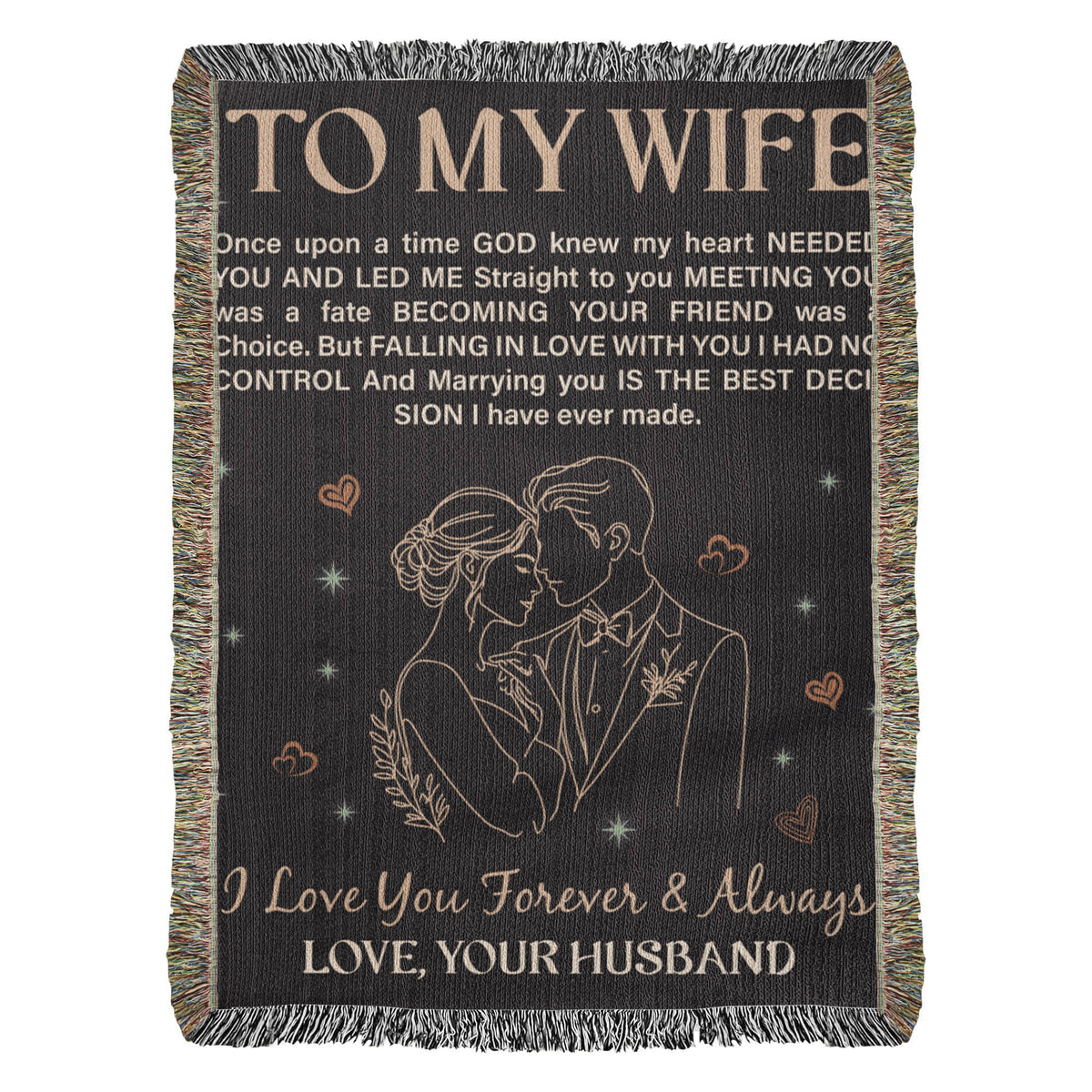 Personalised Gift for Wife – Sentimental Heirloom Blanket with Heartfelt Message