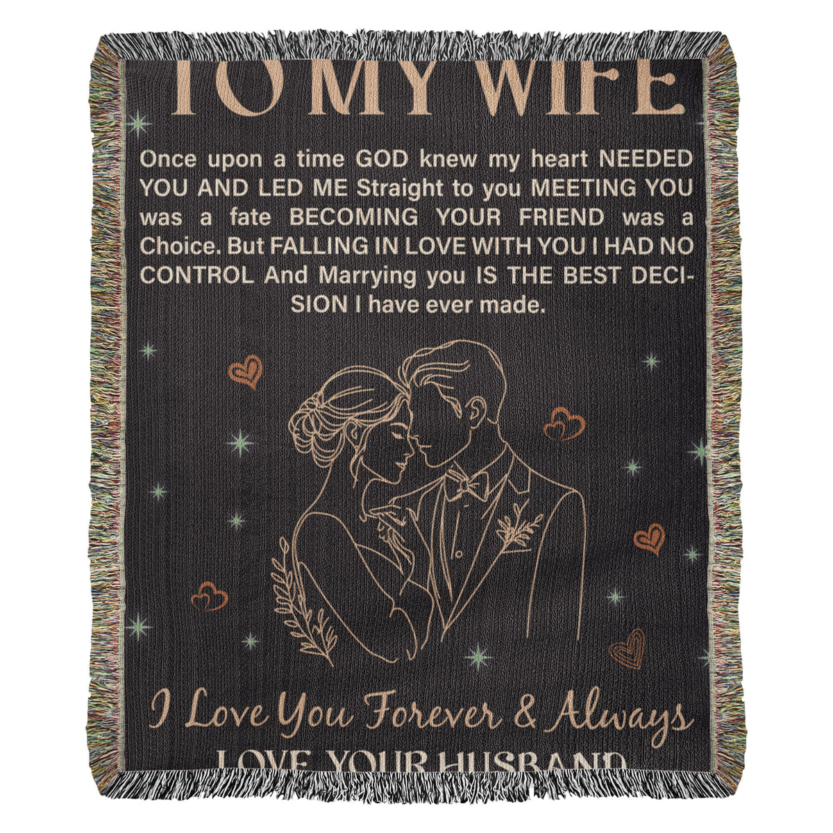 Personalised Gift for Wife – Sentimental Heirloom Blanket with Heartfelt Message