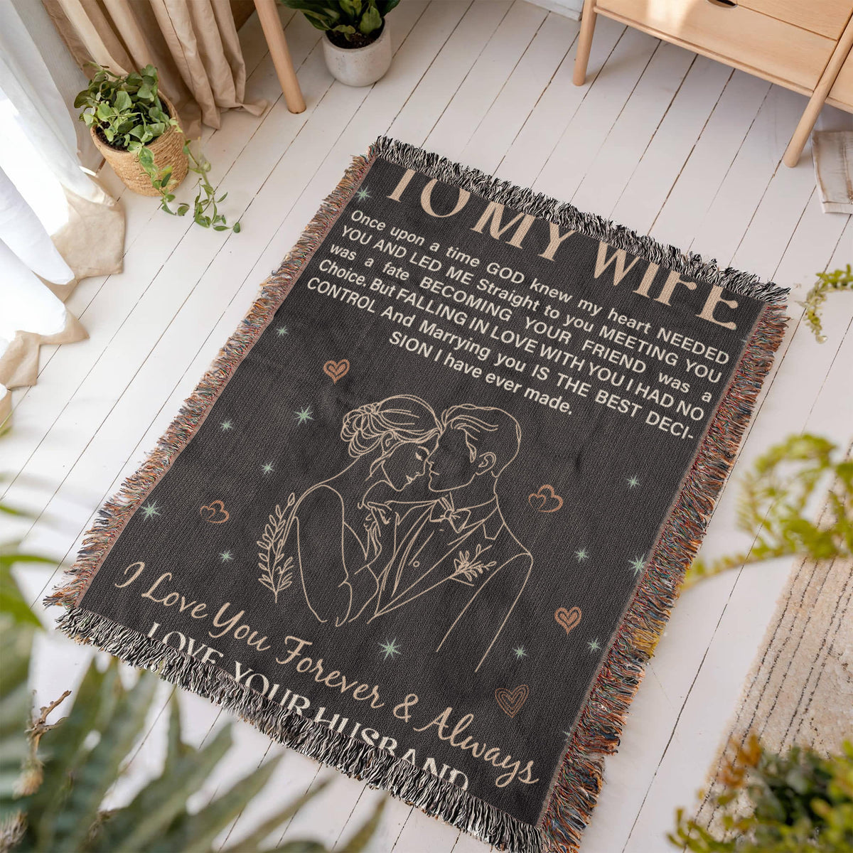 Personalised Gift for Wife – Sentimental Heirloom Blanket with Heartfelt Message