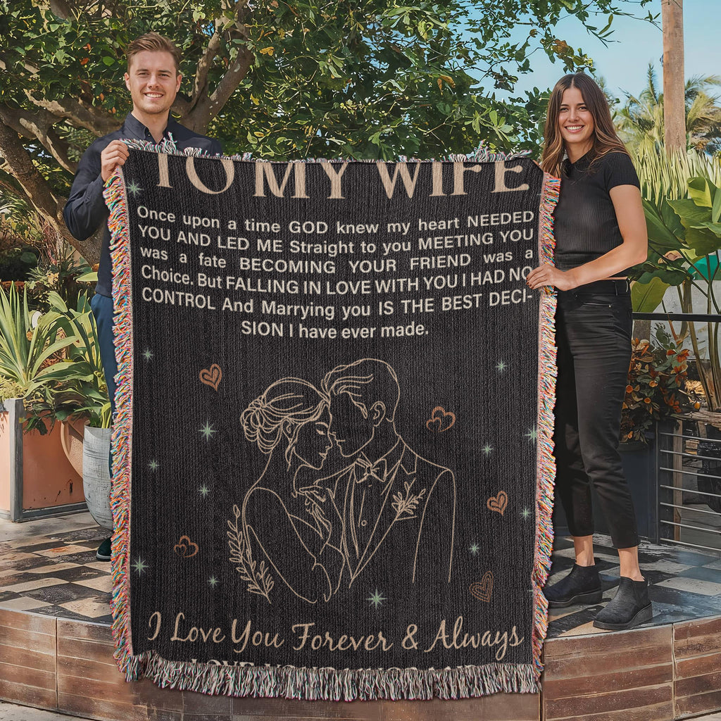 Personalised Gift for Wife – Sentimental Heirloom Blanket with Heartfelt Message