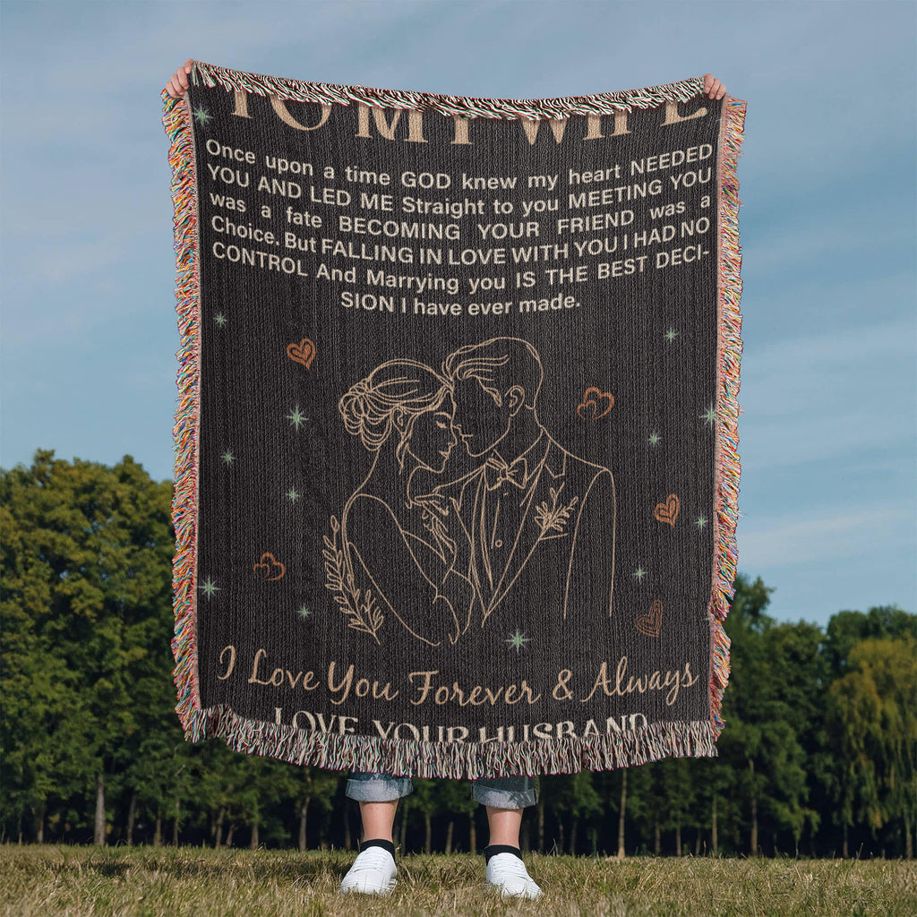 Personalised Gift for Wife – Sentimental Heirloom Blanket with Heartfelt Message