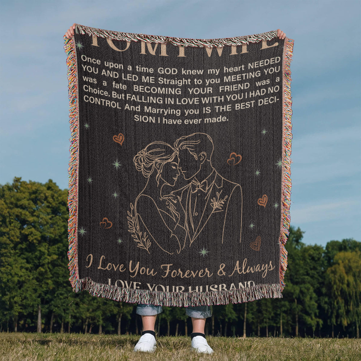 Personalised Gift for Wife – Sentimental Heirloom Blanket with Heartfelt Message