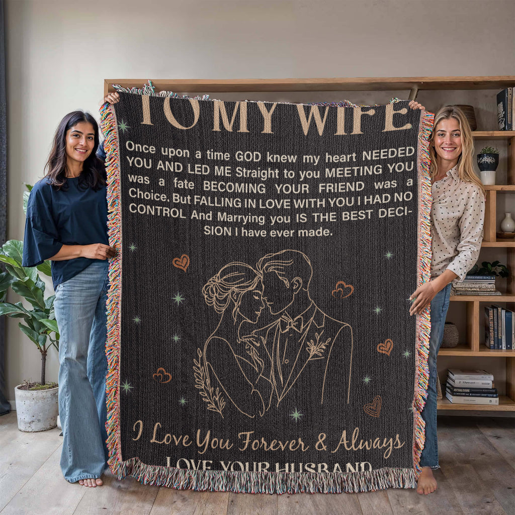 Personalised Gift for Wife – Sentimental Heirloom Blanket with Heartfelt Message