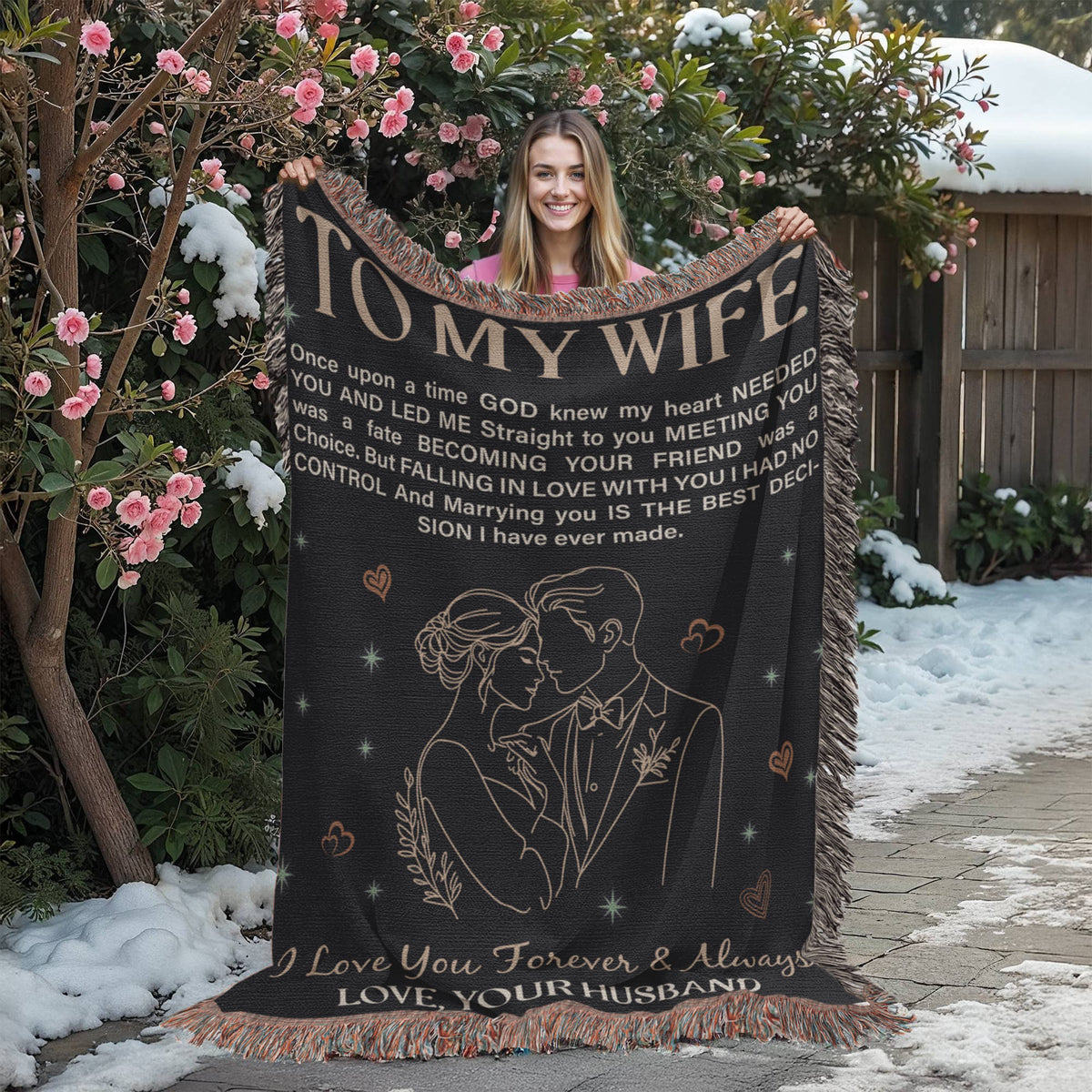 Personalised Gift for Wife – Sentimental Heirloom Blanket with Heartfelt Message